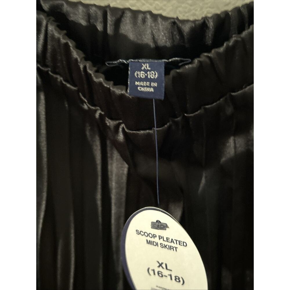 Women’s Midi Scoop Pleated Skirt Black NWT XL(16-18) - Picture 3 of 4